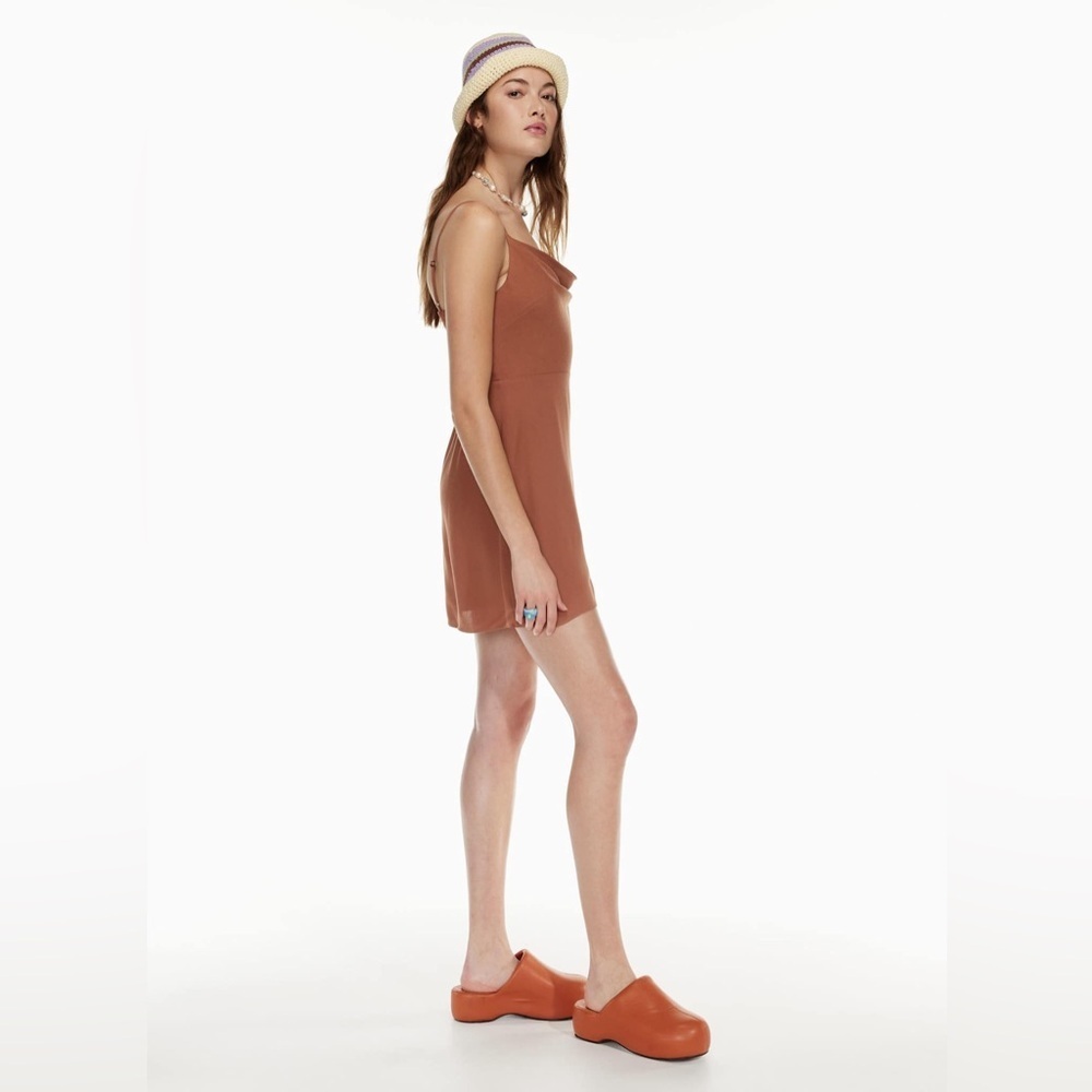NWT Aritzia Sunday Best Spencer Dress in Chocolate Sorbet Size 2XS - Picture 2 of 12